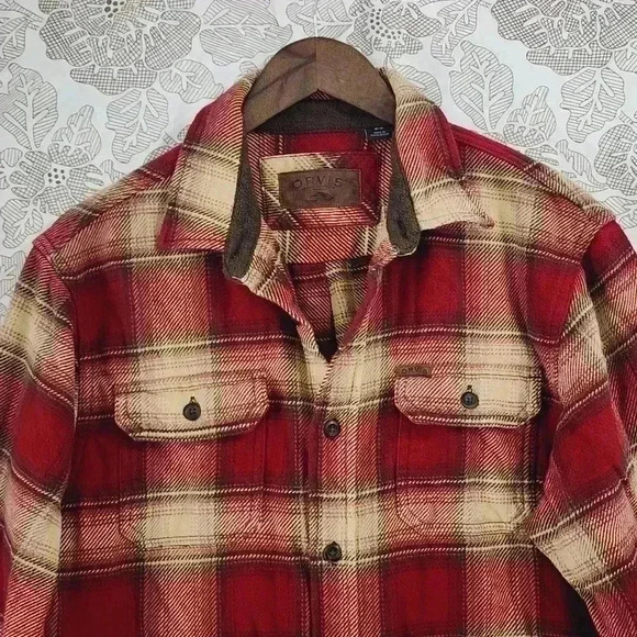 Orvis Flannel Button down Long sleeve Men's Jacket Size M  3350 ct - Picture 3 of 7